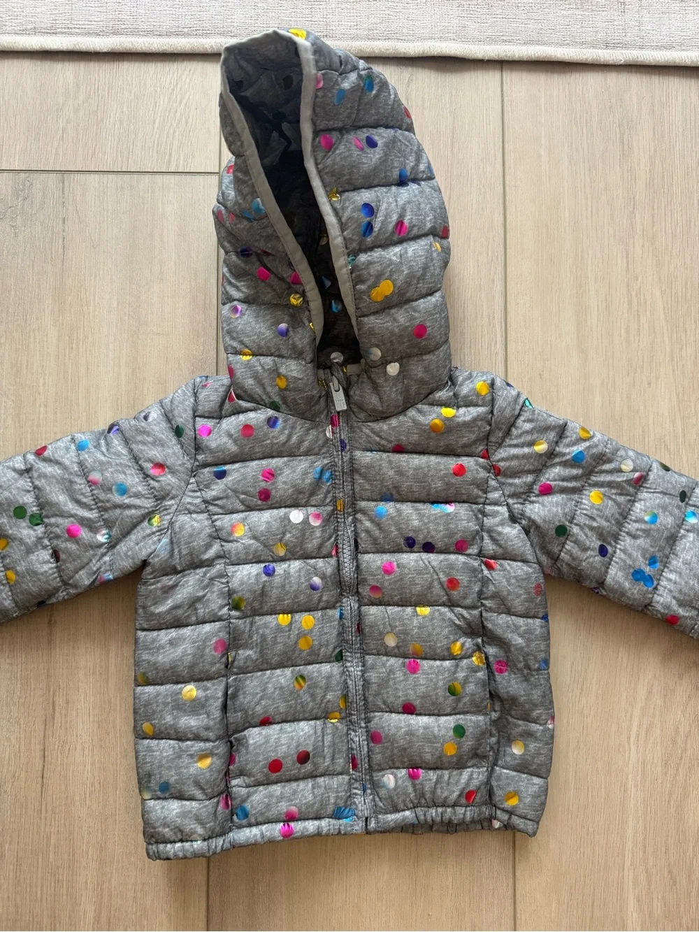 Baby Gap Toddler Puffer Jacket with Multicolor Polka Dots